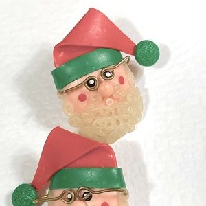 Elf Santa Earrings Vintage 50s Christmas